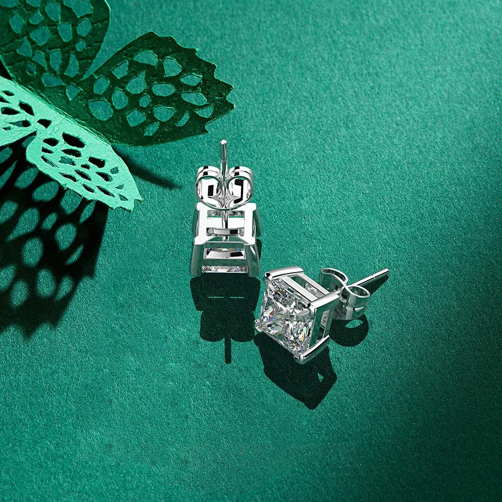 Clous d'oreilles fantaisie en argent 925 à taille princesse