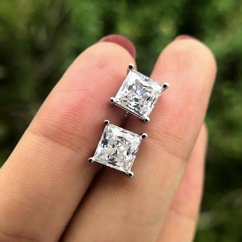 Clous d'oreilles fantaisie en argent 925 à taille princesse