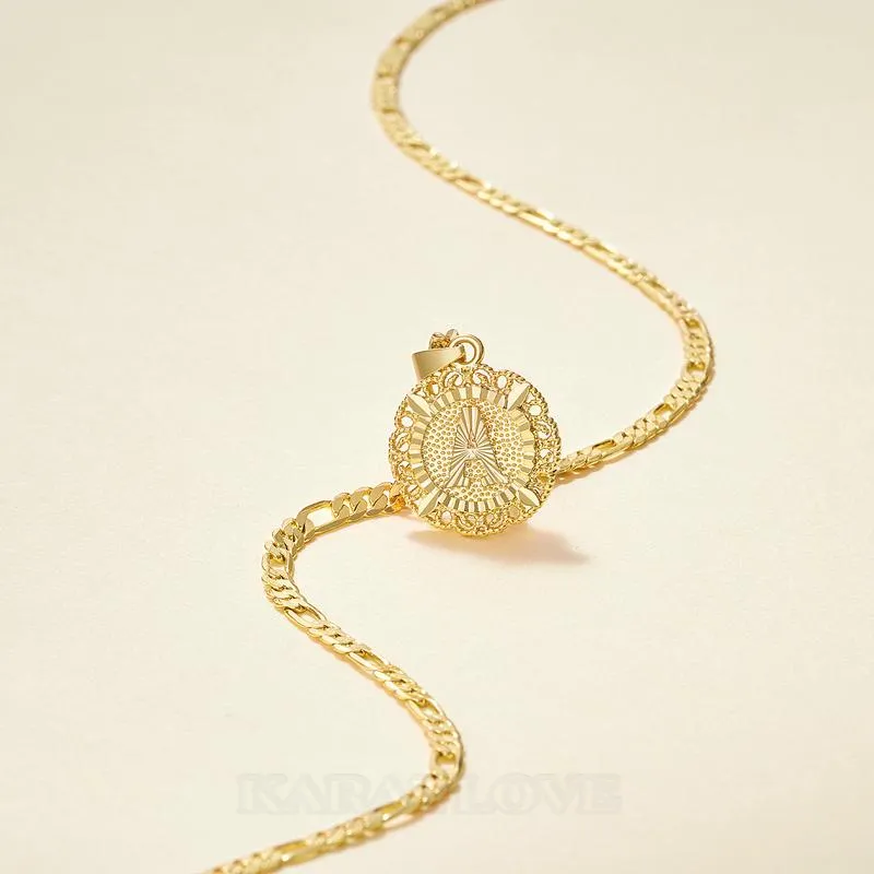 Lettre initiale a-z collier pendentif plaqué or 14k de 20 pouces