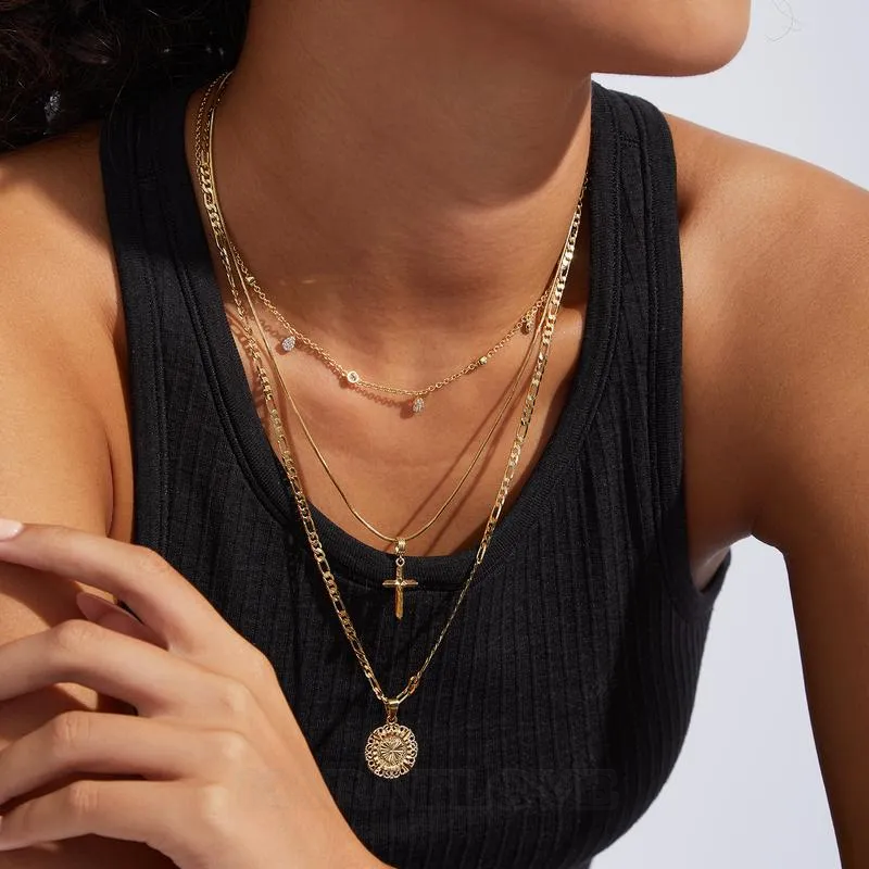 Lettre initiale a-z collier pendentif plaqué or 14k de 20 pouces