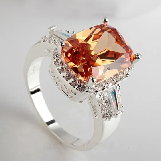 Bague de fiançailles orange radiant
