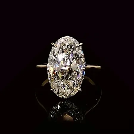 Bague de fiançailles en or jaune blanc et diamant ovale en argent sterling