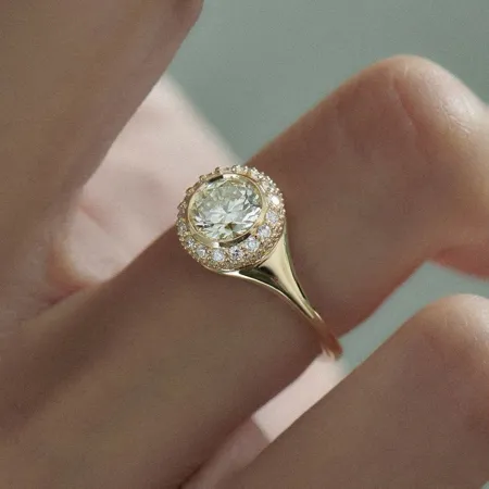 Bague de fiançailles halo...