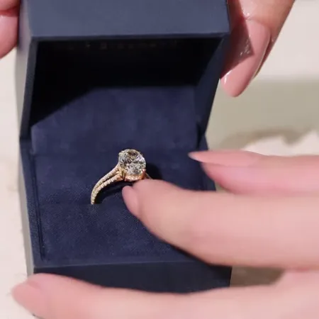 Bague de fiançailles à halo...