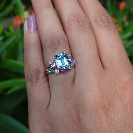 Bague 3 pierres en argent...