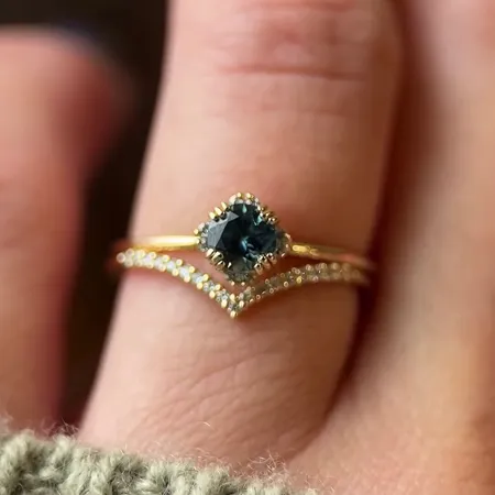 Set de mariage saphir rond...