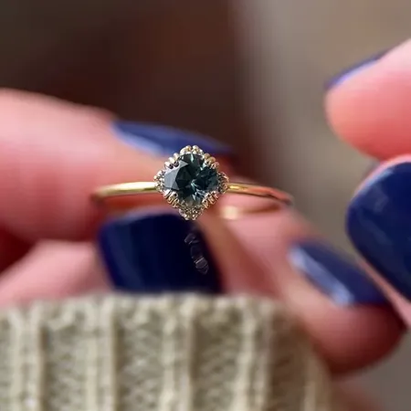 Set de mariage saphir rond...