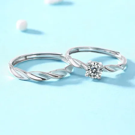 Bague de couple en argent...