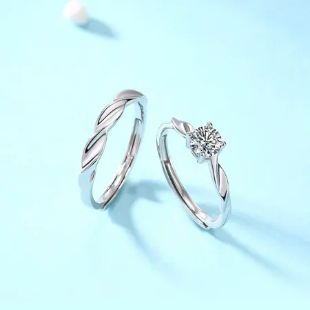 Bague de couple en argent...