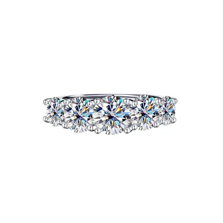 Bague de fiançailles art deco en argent sterling 925 et diamant moissanite de taille ronde