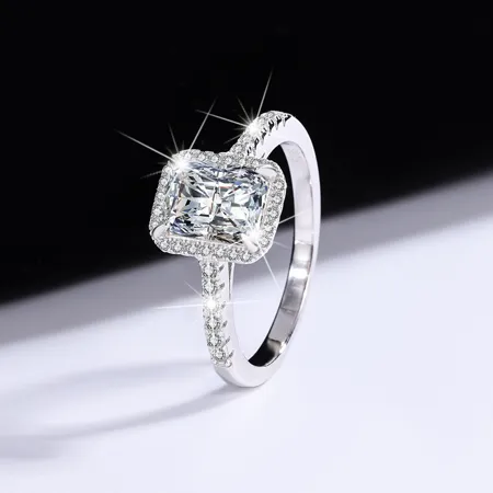 Radiant cut moissanite...