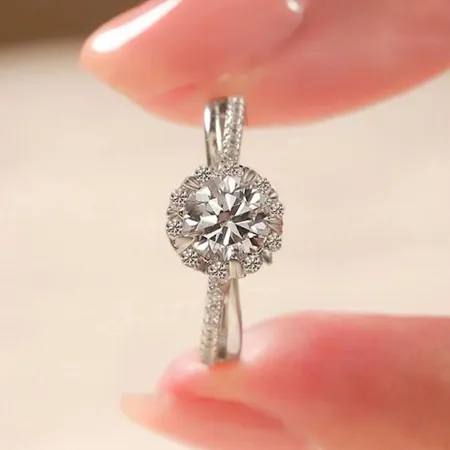 Bague de fiançailles halo...