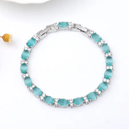 Bracelet de cristal cyan