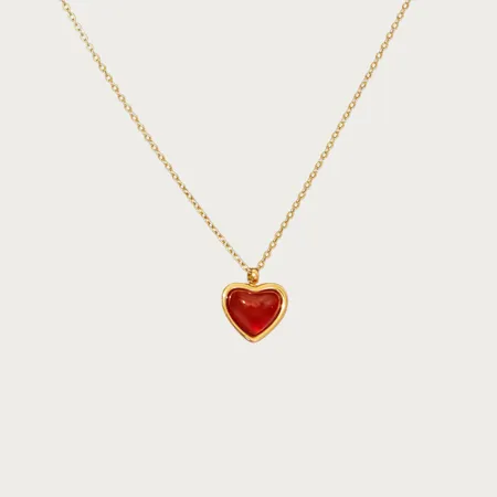 Collier coeur cornaline...