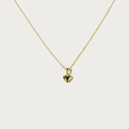 Collier coeur en argent 925 plaqué or 18k