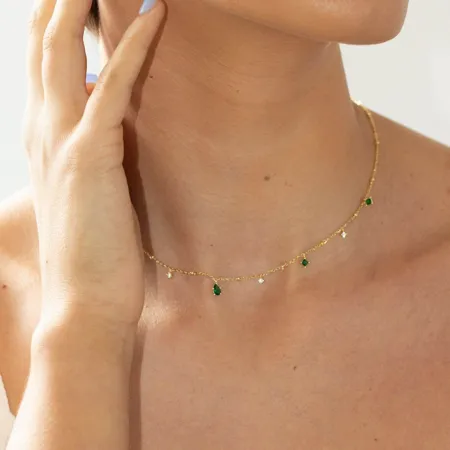 Collier vert émeraude en...