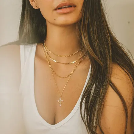 Collier pendentif croix en...