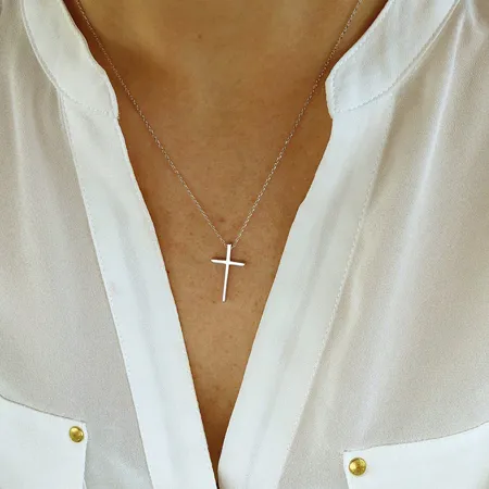 Collier croix religieuse en...