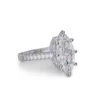Bague de fiançailles en argent sterling blanc avec diamant taille marquise