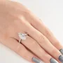 Bague de fiançailles en argent sterling blanc avec diamant taille marquise