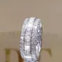 Bague de fiançailles en argent 925 avec diamant blanc taille princesse