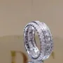 Bague de fiançailles en argent 925 avec diamant blanc taille princesse