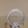 Bague de fiançailles en argent 925 avec diamant blanc taille princesse