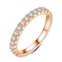 Anneau de mariage en argent sterling empilable avec diamant rond et blanc