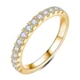 Anneau de mariage en argent sterling empilable avec diamant rond et blanc