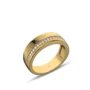 Alliance en argent sterling en or jaune avec diamant taille ronde