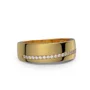 Alliance en argent sterling en or jaune avec diamant taille ronde