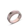 Alliance en argent sterling en or rose avec diamant taille ronde