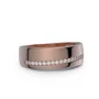Alliance en argent sterling en or rose avec diamant taille ronde