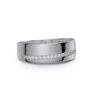 Alliance en argent sterling blanc avec diamant taille ronde