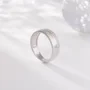 Alliance en argent sterling blanc avec diamant taille ronde