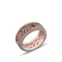 Alliance en argent en or rose massif avec motifs ajourés