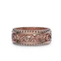 Alliance en argent en or rose massif avec motifs ajourés