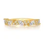 Bague en argent sterling blanc et or jaune avec diamant taille marquise