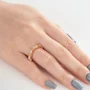 Bague en argent sterling blanc et or jaune avec diamant taille marquise