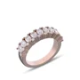 Bague de mariage en argent sterling blanc et or rose avec diamant taille poire