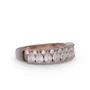 Bague de mariage en argent sterling blanc et or rose avec diamant taille poire