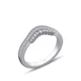 Bague de mariage en argent sterling blanc avec diamant taille ronde