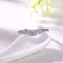 Bague de mariage en argent sterling blanc avec diamant taille ronde