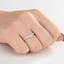 Bague de mariage en argent sterling blanc avec diamant taille ronde