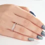 Bague de mariage en argent sterling blanc avec diamant taille ronde