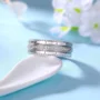 Bague de mariage en argent sterling blanc avec diamant taille ronde