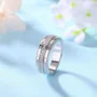 Bague de mariage en argent sterling blanc avec diamant taille ronde