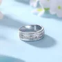 Bague de mariage en argent sterling blanc avec diamant taille ronde