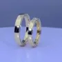 Bague de couple en or jaune blanc et diamant rond en argent 925