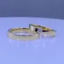 Bague de couple en or jaune blanc et diamant rond en argent 925